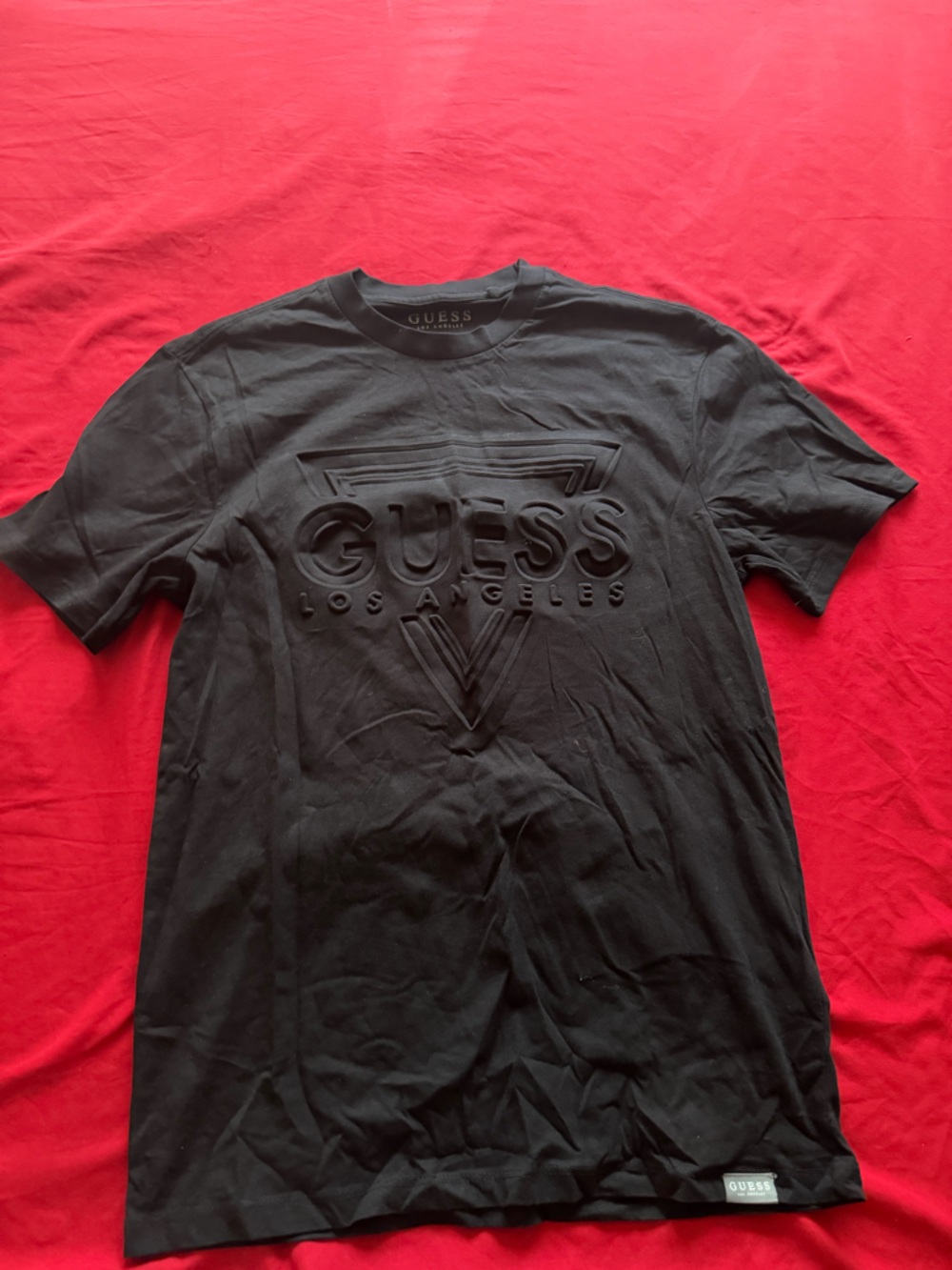 Guess Black T-Shirt with Red Trim